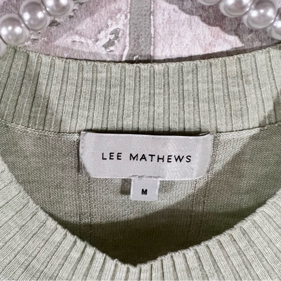Lee Mathews Green Contrast Tencel Short Sleeve Top Size M - Picture 6 of 9